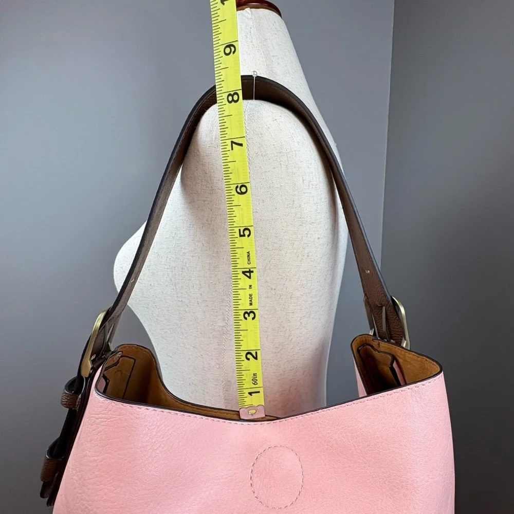 Joy Susan Hobo Bag in Rosewater Pink Soft Vegan Leather 2 in 1 Handbag Classic - Picture 6 of 16